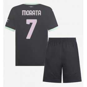 Dětské fotbalový komplet AC Milan Alvaro Morata #7 Tretí košile 2024-25 Krátkým Rukávem